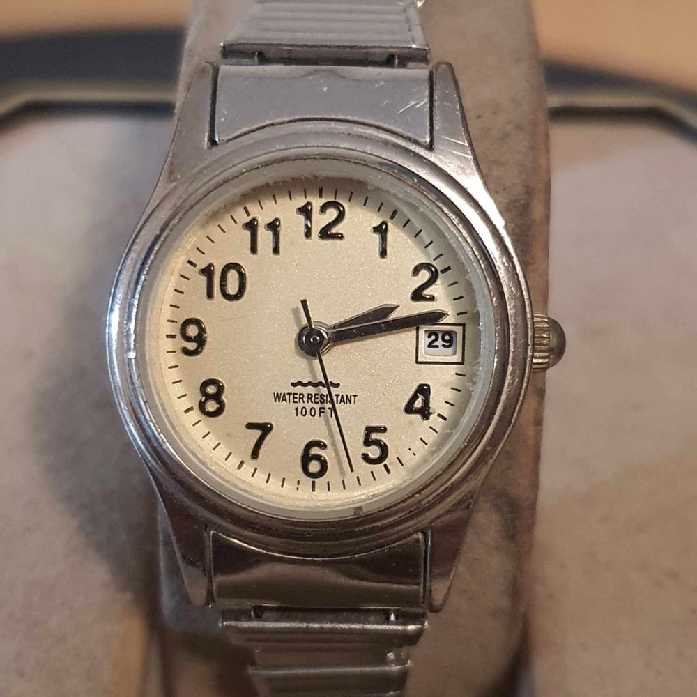 🦋 M.Z. Berger Silver Stainless Steel Women's Watch w/Date